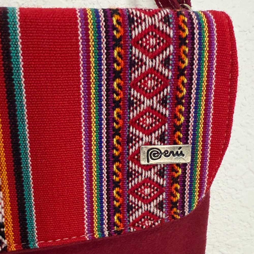 Chic Red Patterned Shoulder Purse - image 3